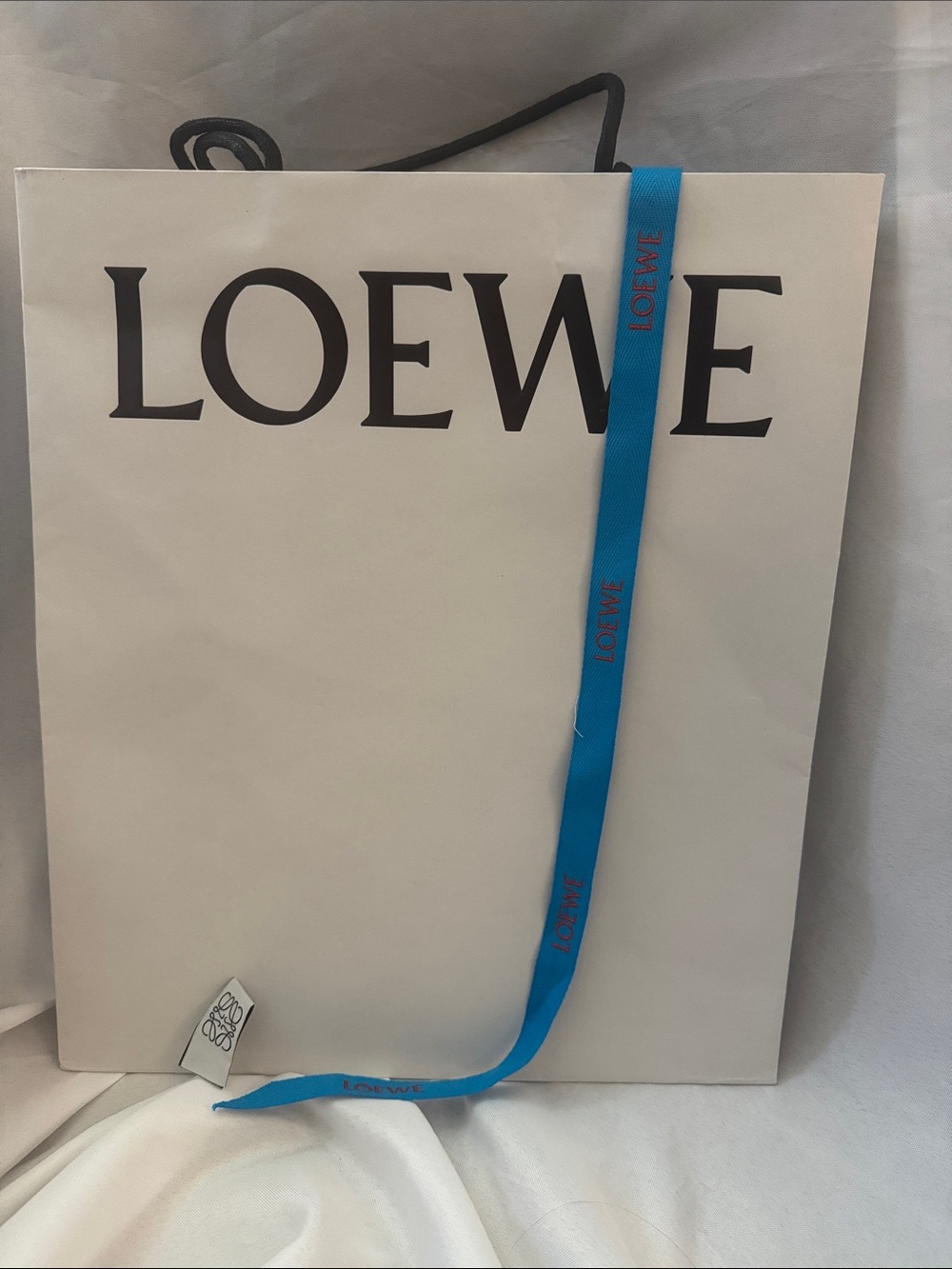 Loewe Cream Shopping Tote with Black Rope Handles
